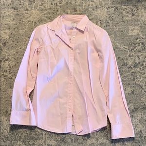 J. Crew Pink and White Pin Striped Button Down